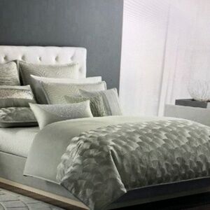 Hotel Collection Seafan 18” Square Beaded Stripe Pillow Retail $175